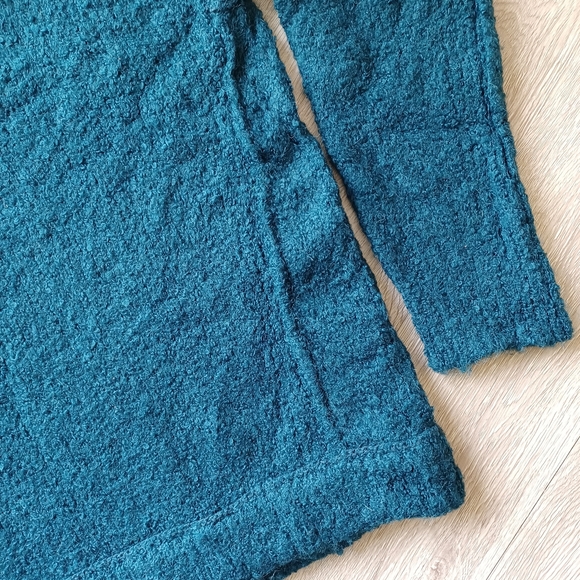 Free People Womens Alpaca Blend Sweater Oversized Soft Fuzzy Teal Long Sleeve - Picture 6 of 16